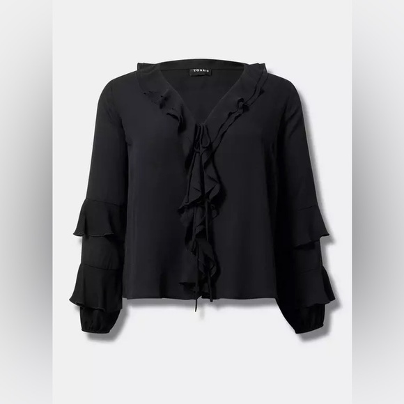 Tie-Front Ruffle Top - Picture 6 of 6